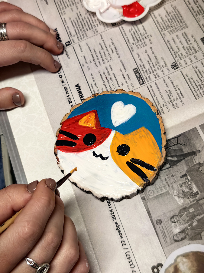 Роспись деревянных спилов